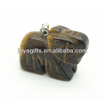 High Quality Natural Tiger Eye Elephant Pendant Gemstone Pendant